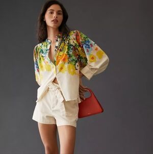 Sarah Campbell for Anthropologie Floral Blouse